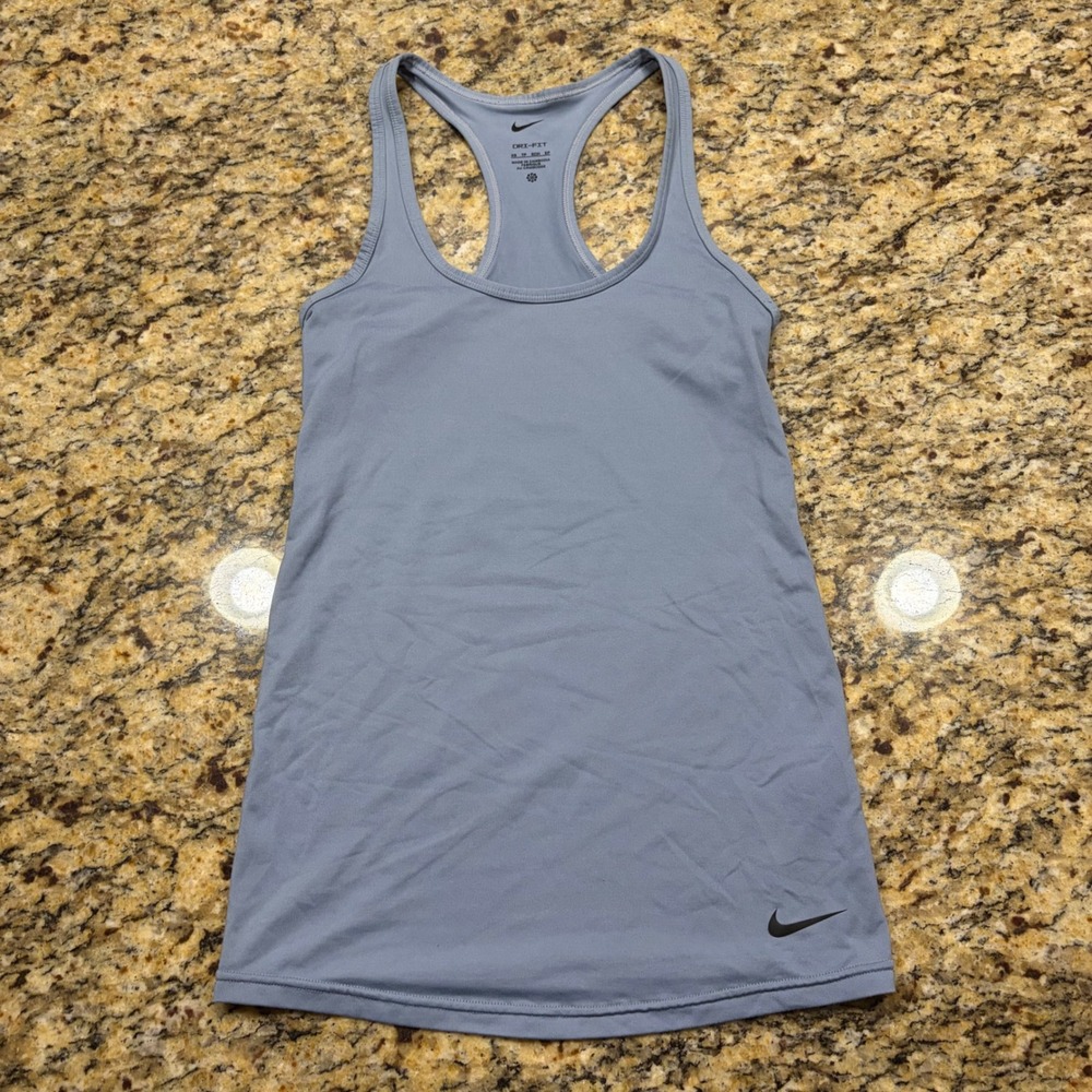 Nike Dri-FIT Racerback Tank Top Womens XS Blue Activewear Gym Workout Shirt ws